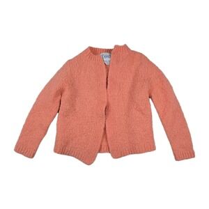 Vintage Tanner Loose Knit Open Cardigan Sweater Wool Blend Women's Medium Pink